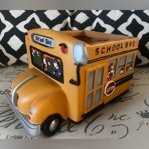 School Bus Driver Vase Caddy Catchall Container Decor